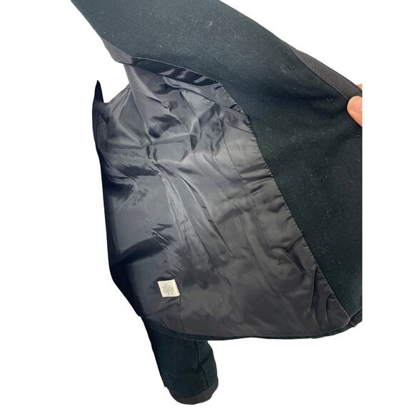 Merona Size M Black Blazer with Satin Trim and Dark Green Undertones - Picture 6 of 9